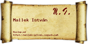 Mallek István névjegykártya